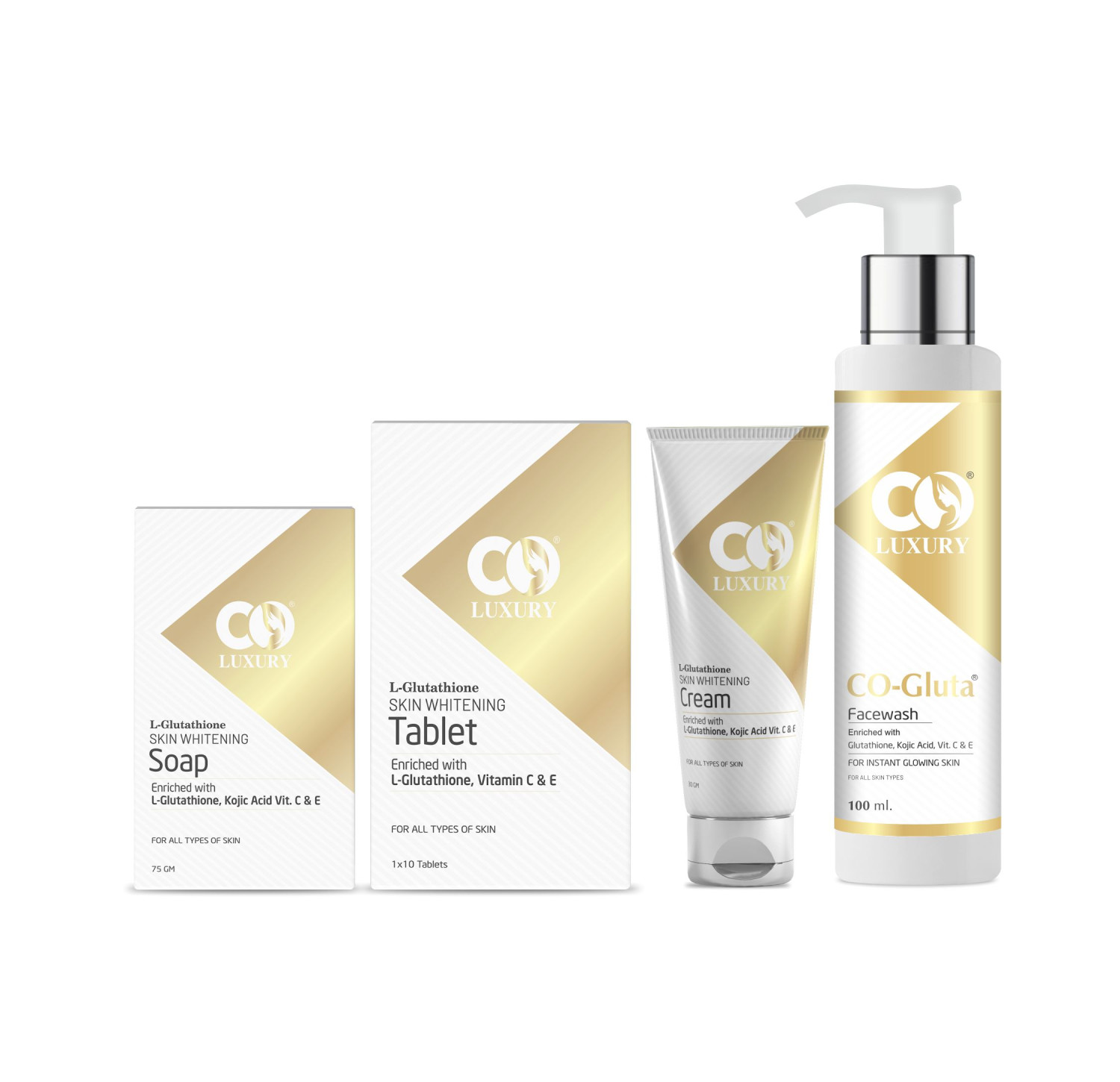 Co-Gluta Kit (Facewash, Soap, Cream and Tablets)