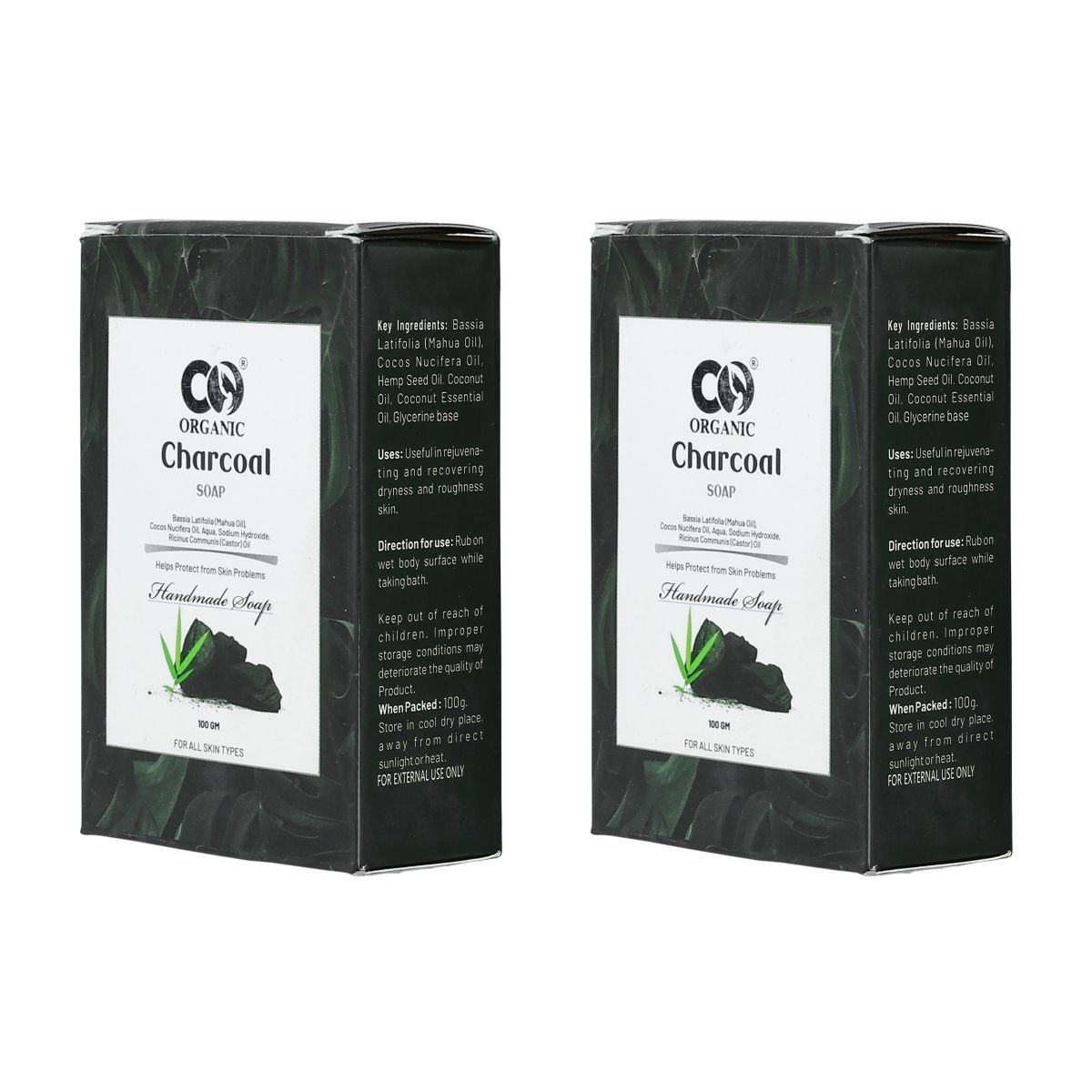 CO MEN ORGANIC CHARCOAL SOAP (Pack of 2)
