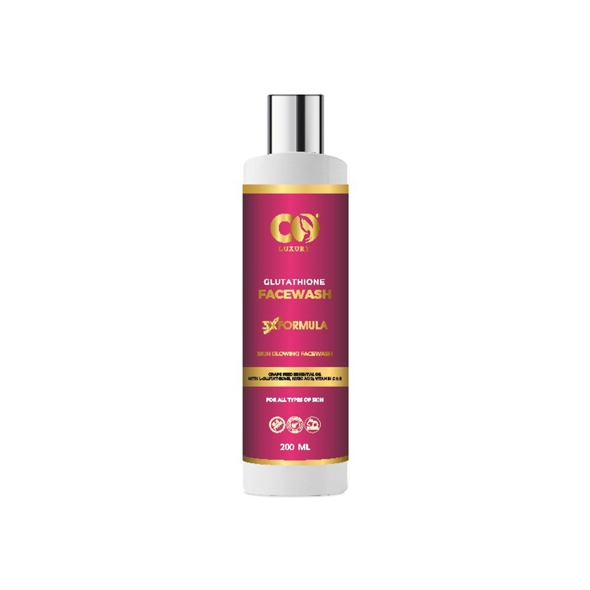 Co-Luxury Glutathione Face Wash With Kojic Acid Grapeseed Oil Vitamin C & E